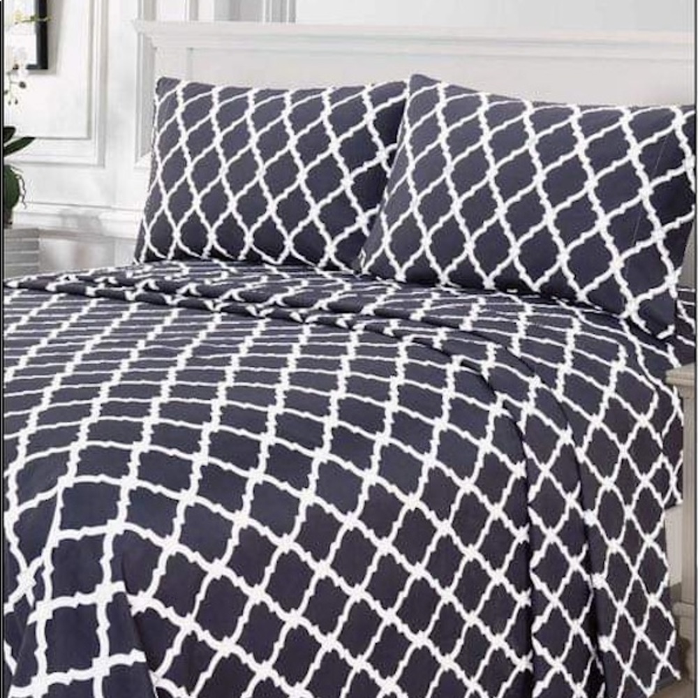 ⭐️FINAL STOCK⭐️Twin 3pc Charcoal Arabesque Bedsheets